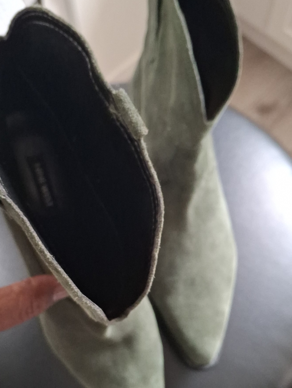 Nine West Women's Olive Green Suede Ankle Boots